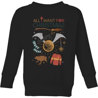Harry Potter All I Want Kids' Christmas Sweatshirt - Black - 98/104 (3-4 jaar)