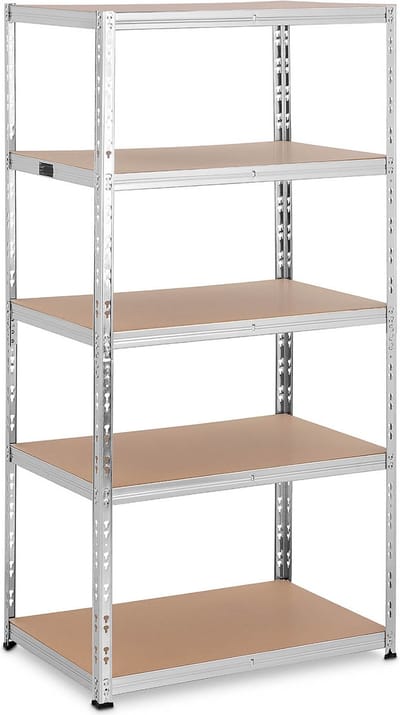 Stellingkast - 90 x 60 x 180 cm - voor 5 x 175 kg - Grijs - MSW