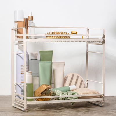 Multifunctionele 2-Tier Organizer voor Badkamer en Keuken - Eenvoudige Montage - Compact en Duurzaam