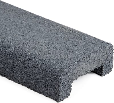 Rubbermagazijn - Rubber rand grijs - 100x10x6cm - Recycled rubber