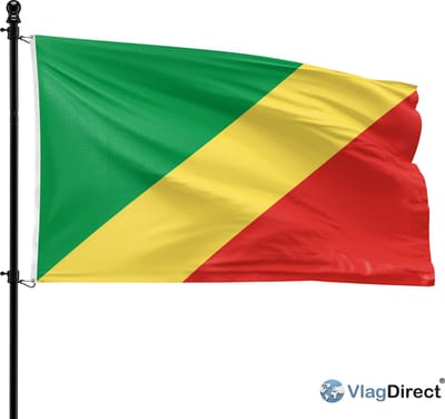 VlagDirect - Congolese vlag - Congo-Brazzaville vlag - Republiek Congo vlag - 90 x 150cm.