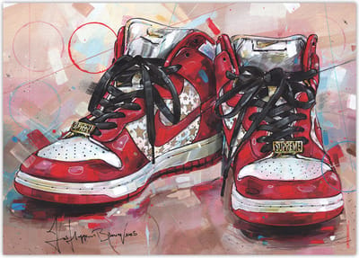 Sneaker poster pro SB red stars vullend 70x50 cm