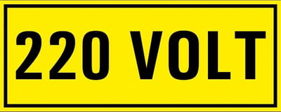 220 volt sticker 250 x 100 mm