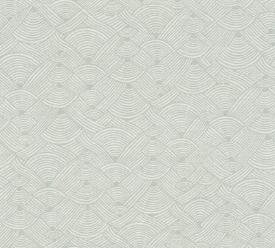 Etnisch behang Profhome 387423-GU vliesbehang hardvinyl warmdruk in reliëf licht gestructureerd in etnisch stijl mat groen wit mintgroen 5,33 m2
