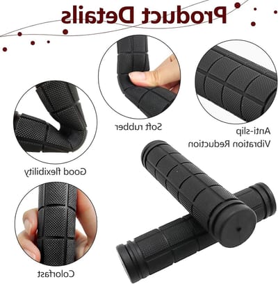 Set van 2 Ergonomische Fietshandgrepen van Rubber, 22 mm, Voor Fietsen en Scooters, Comfortabel en Antislip