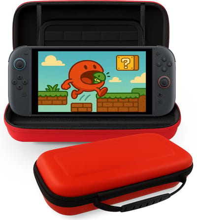 Hoes Geschikt voor Nintendo Switch 2 Case Hard Cover Bescherm Hoesje - Case Geschikt voor Nintendo Switch 2 Hoes - Rood