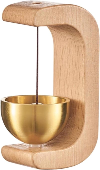 Magnetische Deurbel - Houten Klokkenspel - Ruimte Verfraaien - C-vormige Magneet - 4.5 x 3.5 x 7 cm - Natuurlijk Hout