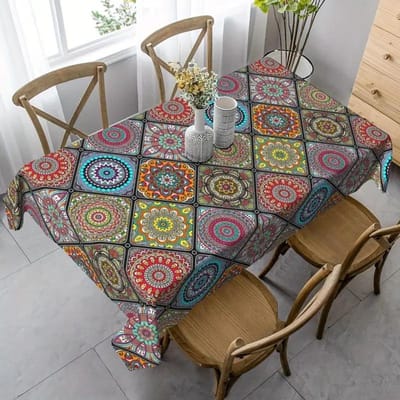 Boho Mandala Rechthoekige Tafelkleed Keuken Eettafel Decor Herbruikbaar Waterdicht Tafelkleed Feest Bruiloft Decoraties 90x140cm