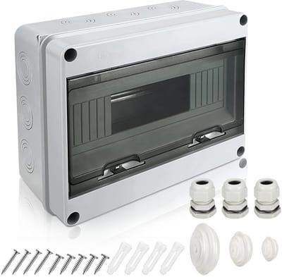 Verdeelkast IP65 voor 12 modules - Opbouwverdeler voor buiten in tuin en villa