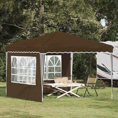 vidaXL - Pop-up - Feesttent - 288 - x - 288 - x - 245 - cm - Taupe - Oxford - Stof