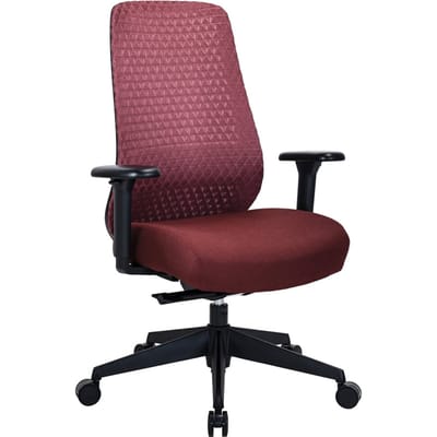 Bureaustoel / Draaistoel Verviq, rugleuning van 3D-gaas / zitting van bordeauxrode stof, hjh OFFICE