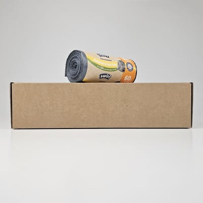 Swirl Vuilniszakken 60 Liter | Trekband | 180 Zakken | Gerecycled LDPE | 40 My | 68x73 cm - Swirl 60L, Swirl Pedaalemmerzakken 60L, Swirl Trekbandzakken 60L