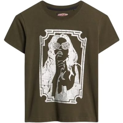 Superdry - Pop Archive Super T-shirt met aansluitende pasvorm - Dames - T-shirts