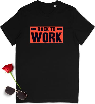 Stanley/Stella - Dames en heren t shirt - Back to Work - Grappig tshirt voor mannen en vrouwen - Unisex maten: S t/m 3XL - Shirt kleuren: zwart, wit en groen.
