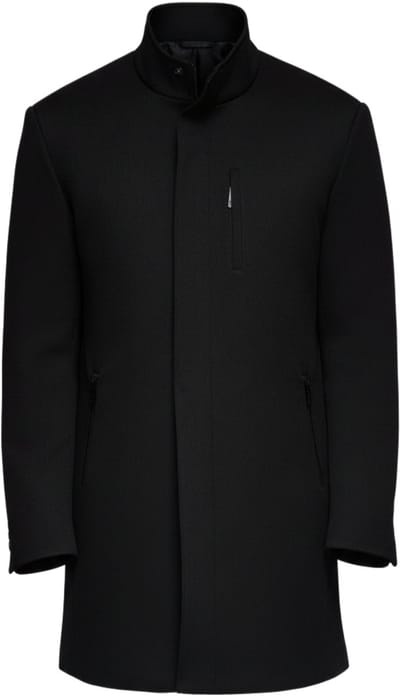 OMBRE Jas - Lange Mouw - Rits - Effen Zwart S
