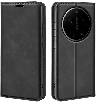 MobyDefend Hoesje - Geschikt voor Xiaomi 17 Ultra - Luxe Wallet Bookcase (Magnetische Sluiting) - Zwart