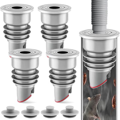 4 Stuks Silicoon Afvoerbuis Stoppen - Afvoerplug en Sealer voor Wasmachine en Keuken