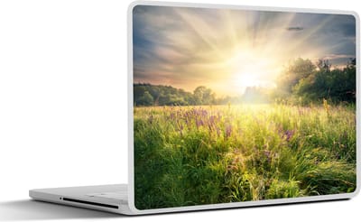 Laptop sticker - 17.3 inch - Bloemen - Zon - Lente - 40x30cm - Laptopstickers - Laptop skin - Cover