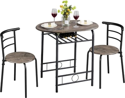 CLVP® Balkonset twee personen - Stoelen en tafel -Bruin
