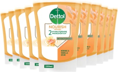 Dettol No-Touch Navulling Handzeep - Extra Care Honey & Sheabutter 250ML - 10 Stuks - Voordeelverpakking