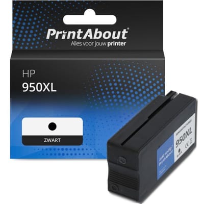 PrintAbout huismerk Inktcartridge 950XL (CN045AE) Zwart Hoge capaciteit Geschikt voor HP