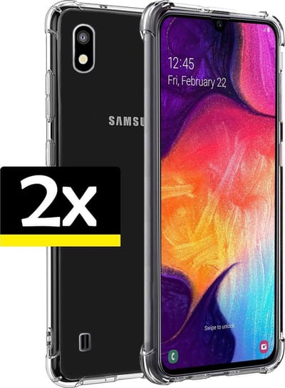 Hoesje - 2 Stuks - Geschikt voor Samsung Galaxy A10 - Sterk & Shockproof - Siliconen Case - Back Cover - Telefoon Hoes Shock Proof - Telefoonhoesjes - Transparant