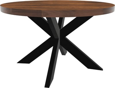 Eettafel Jones rond 130cm bruin duurzaam mangohout ronde tafel