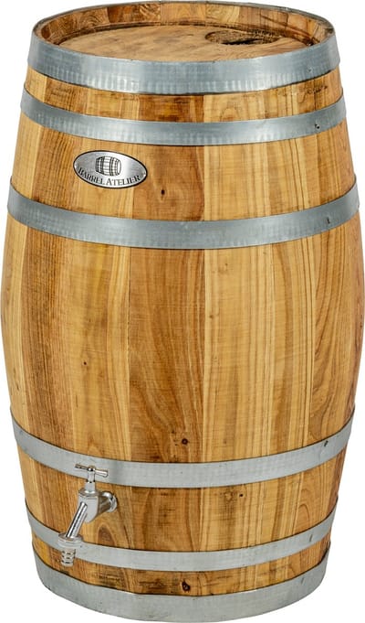 Regenton nieuw "Clear" 50 l. incl. kraan en vulgat in de deksel / Houten Regenton / Geölied
