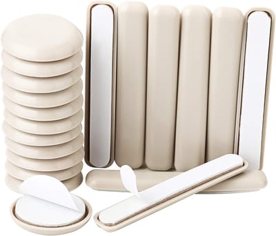 Meubelschuifregelaars Tapijt - Vloerbeschermers Meubels - Meubels Verplaatsen - Zelfklevend HDPE Vilt - 20 Stuks Rond Vierkant - Beige