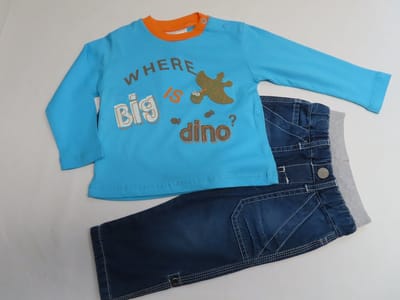 Ensemble - Jongens - Turquoise / blauw - Dino - 6 maand 68