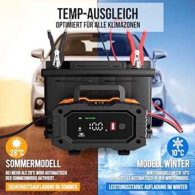 Intelligente Acculader - Batterijlader - Voertuigen Onderhoud - 8-Traps Laadproces - 12V 10A 24V 5A - Zwart