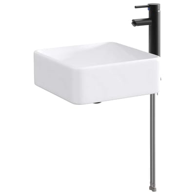 vidaXL - Badkamer - wastafel - met - kraan - en - afvoer - Matte - Zwart