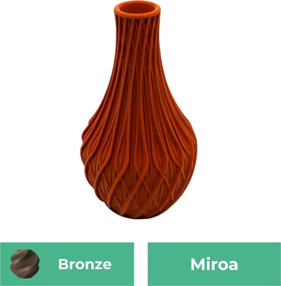 Miroa design vaas – Decoratieve vaas - Brons - 3d geprinte vaas – geschikt voor droogbloemen - 20CM