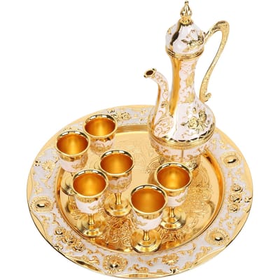 Vintage Koffiepot Set Multifunctioneel Europese Hofstijl Innovatieve Metalen Theepot Kopjes Set voor Thuis
