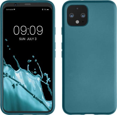 kwmobile telefoonhoesje geschikt voor Google Pixel 4 - Hoesje voor smartphone - Back cover in Metallic carabisch blauw
