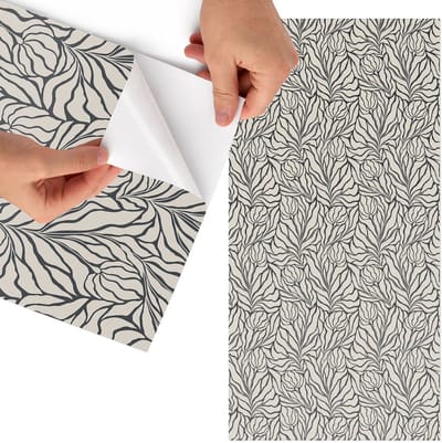 Tulup Meubelfolie - Samenstelling van de bladeren Meubel Wrap Folie - 65x130 cm - Beige Meubelfolie - Plakfolie Meubels - Minimalist Meubelfolie - Decoratiefolie Zelfklevend - Slaapkamer decoratie - Achtergronden en patronen