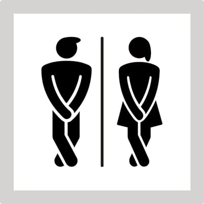 Toilet WC-bordje dames & heren –pictogrambord – zelfklevend – 10 × 10 cm – 3D-geprint – zwart/wit
