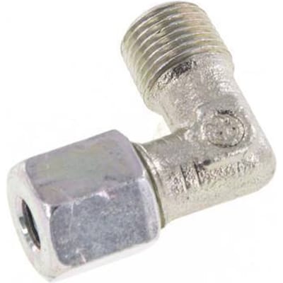 R 1/8'' Buitendraad x 5LL Verzinkt Stalen L-Fitting 90graden 100 Bar DIN 2353