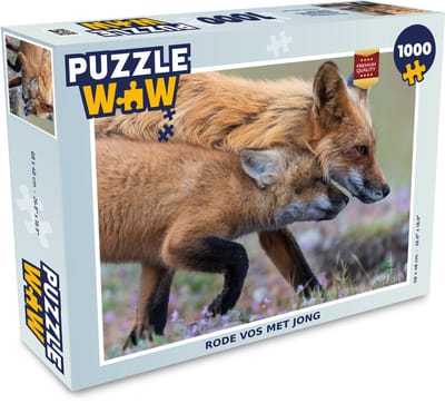 Puzzel Rode vos met jong - Legpuzzel - Puzzel 1000 stukjes volwassenen