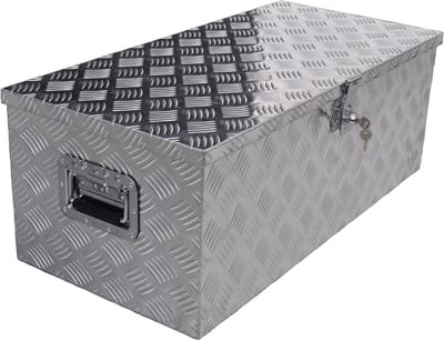 Disselkist aluminium traanplaat 840x400x310 mm - vlinderslot
