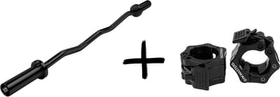 Gym Masters Curlbar Set – EZ Curlbar 120 cm + Lockjaw Sluiters (50 mm / Zwart / 13,5 kg)