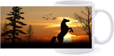 Beker - Paard Sunset in Bos