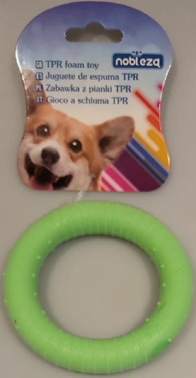 Leuk honden speelgoed! De cirkel is van TPR milieu vrij materiaal, zacht, slijtvast en bijtvast. Het speelgoed is niet giftig en onschadelijk. De deeltjes op het oppervlak helpen de tanden schoon te maken. Leuk voor uw eigen hond of Bestel Een Cadeau