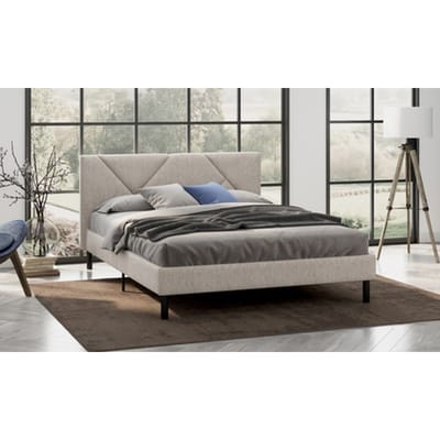 Stoffen bed ´Ric´: 120 x 190 / Duifgrijs