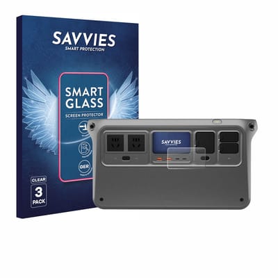 3 Stuks Savvies Screenprotector - geschikt voor DJI Power 1000 V2 - beschermfolie glas transparant