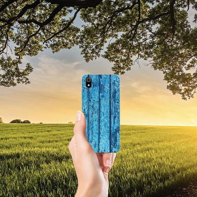 Xiaomi Redmi 7A Bumper Hoesje Wood Blue