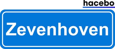 Hacebo - Plaatsnaam Sticker - 29x10 CM - Zevenhoven sticker - Verkeersborden sticker - grappige cadeaus - Zevenhoven