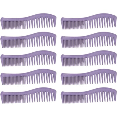 10 Stuks Haarborstel Fijne en Brede Tanden Ergonomisch Handvat Tarwestro Haarstyling Borstel gray