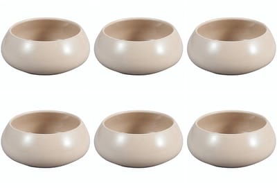 Bricard Porcelain Bondy Kommenset - 6-delig - Taupe - Ø11,5X4,8cm
