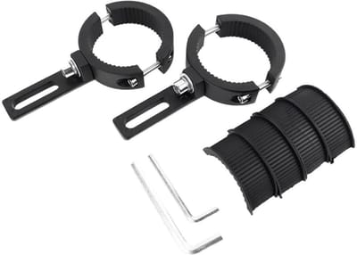 Dailygoods- Motorfiets Koplampbeugels Verstelbaar - 2-delige Set - Aluminiumlegering - Binnendiameter 38mm-60mm - Eenvoudige Installatie - Veilig Rijden in het Donker - Lampbeugels